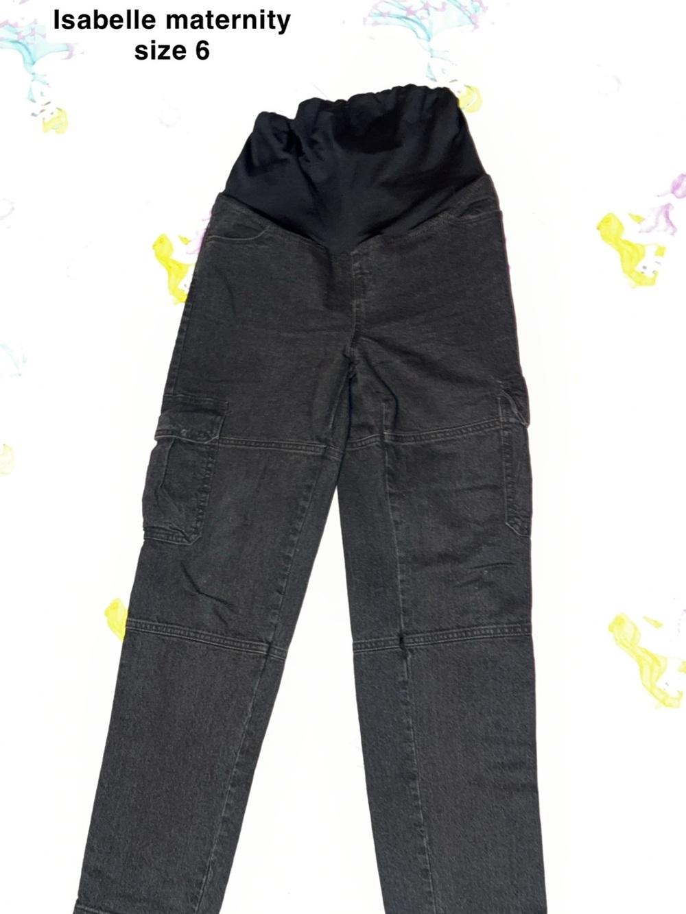 Maternity Black  Cargo Jeans